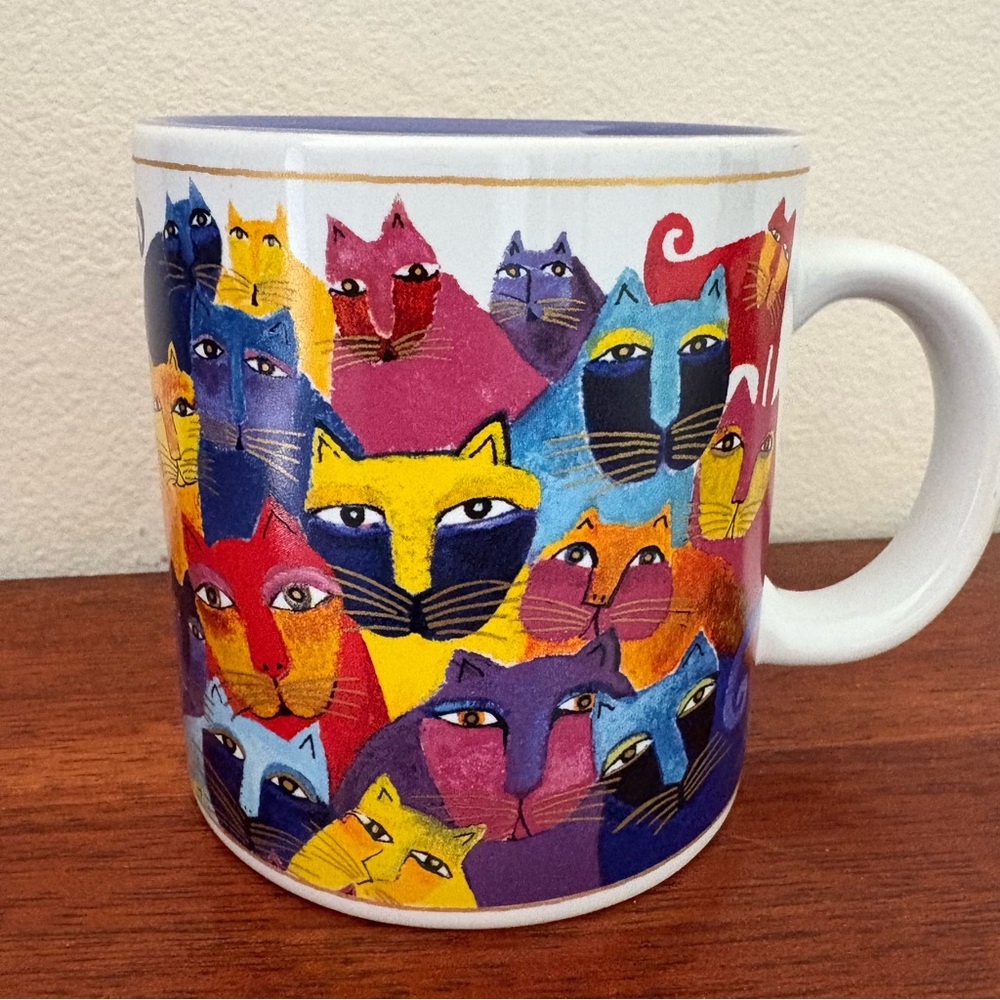 Vintage Laurel Burch Rainbow Cats Mug Coffee Tea